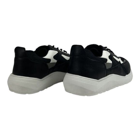 New Kingside Phillip Men US 9.5 Black White Athletic Tetoron Laces Moc-Toe Shoes - Picture 3 of 9